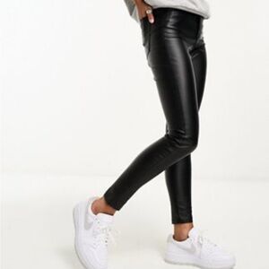 NWT Bershka High Waisted Coated Faux Leather Pants, US 4 (see below)